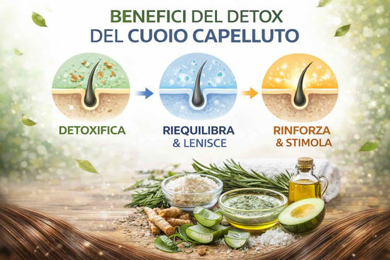 infografica sui benefici del cuoio capelluto